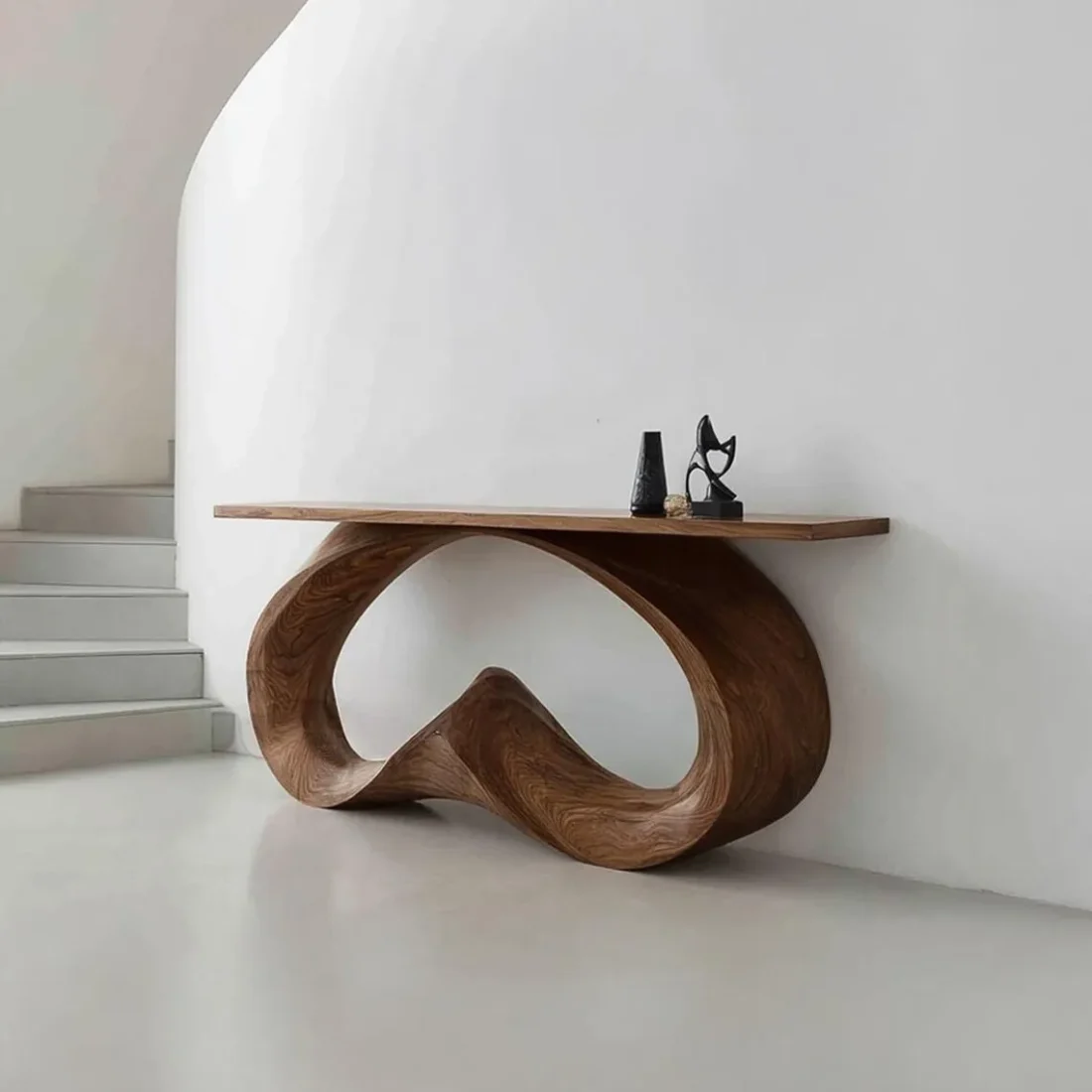 Handmade Solid Wood Console Table Modern Organic Entryway