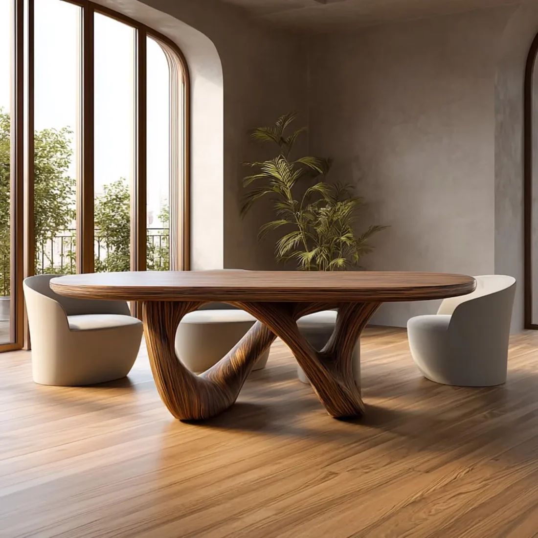 Natural Wood Console Table Free Standing Handmade