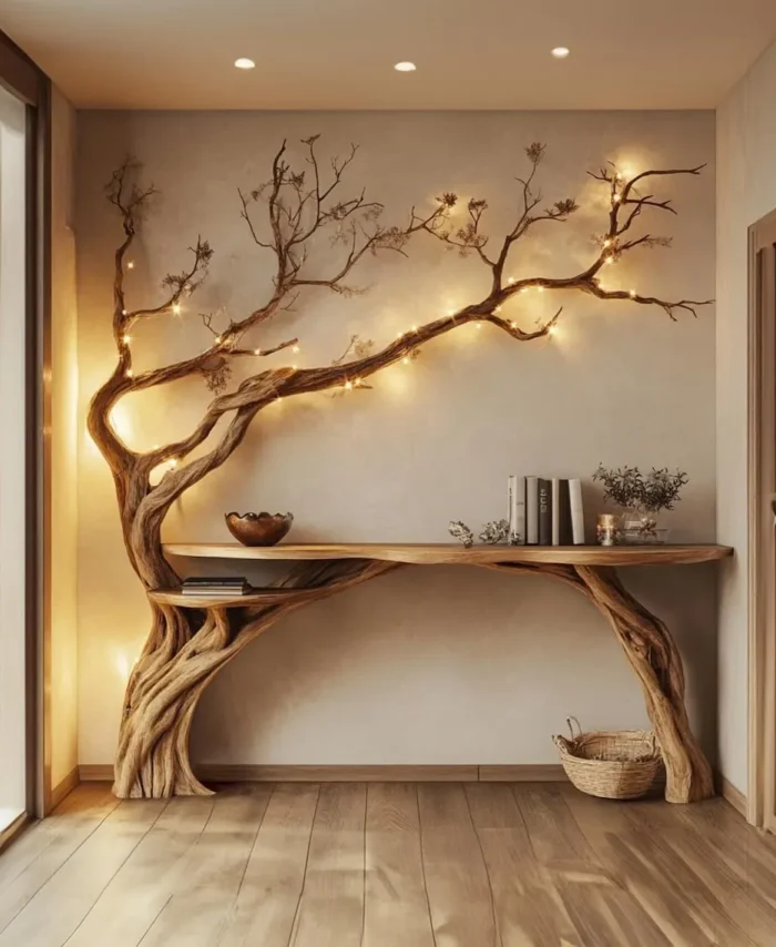 Rustic Reclaimed Wood Console Table Custom Farmhouse Entryway