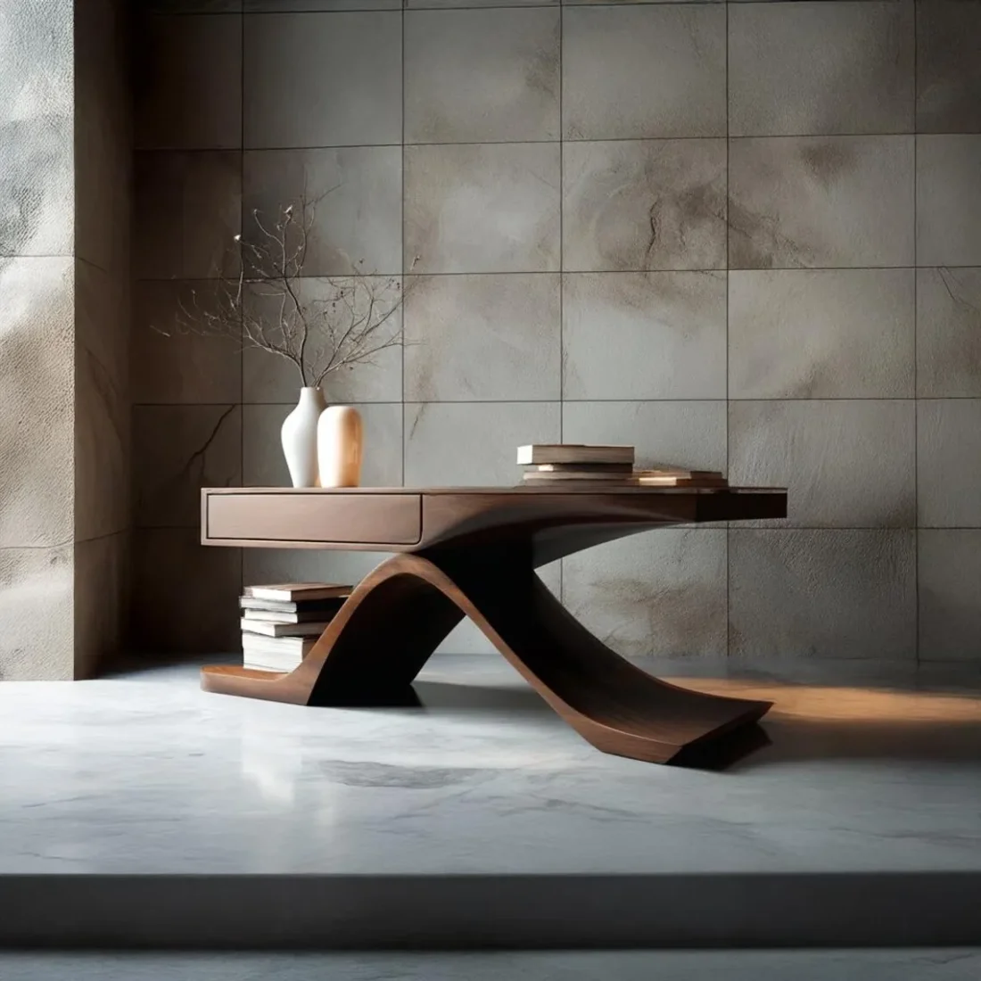 Rustic Wood Console Cabinet Natural Driftwood Handmade Entryway