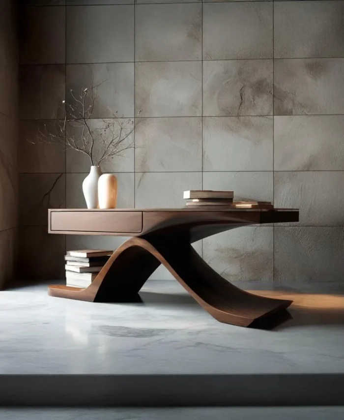 Rustic Wood Console Cabinet Natural Driftwood Handmade Entryway