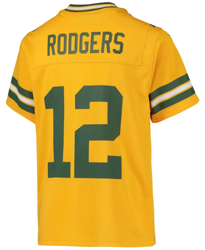Aaron Rodgers Green Bay Packers Youth Inverted Team Game Jersey - Gold