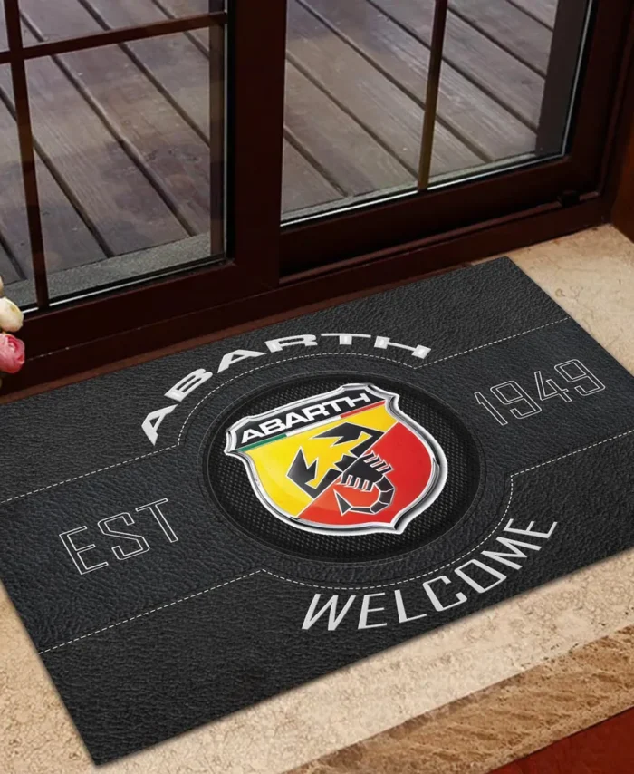 Small Performance Car Doormat, Durable Auto-Inspired Rug for Garage or Home Entry CAR169 - Black