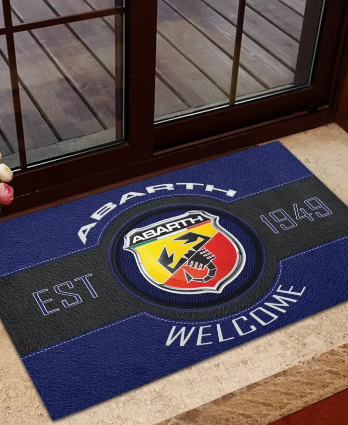 Italian Racing Car Doormat, Durable Auto-Inspired Rug for Garage or Home Entry CAR169 - Blue