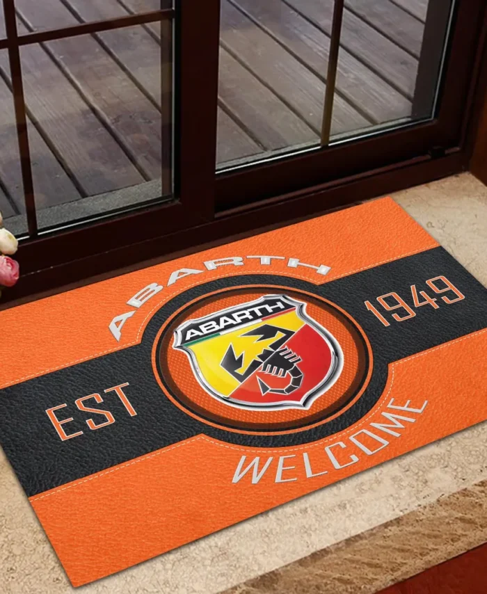 European Performance Car Doormat, Automotive Logo Style Floor Mat CAR169 - Orange