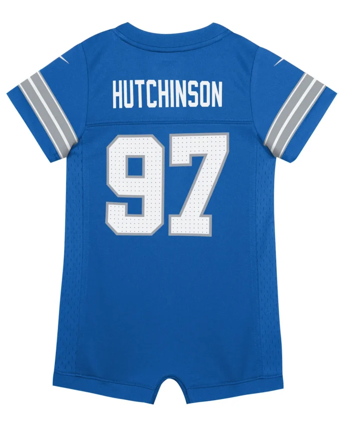 Aidan Hutchinson Detroit Lions Newborn & Infant Game Romper Jersey - Blue