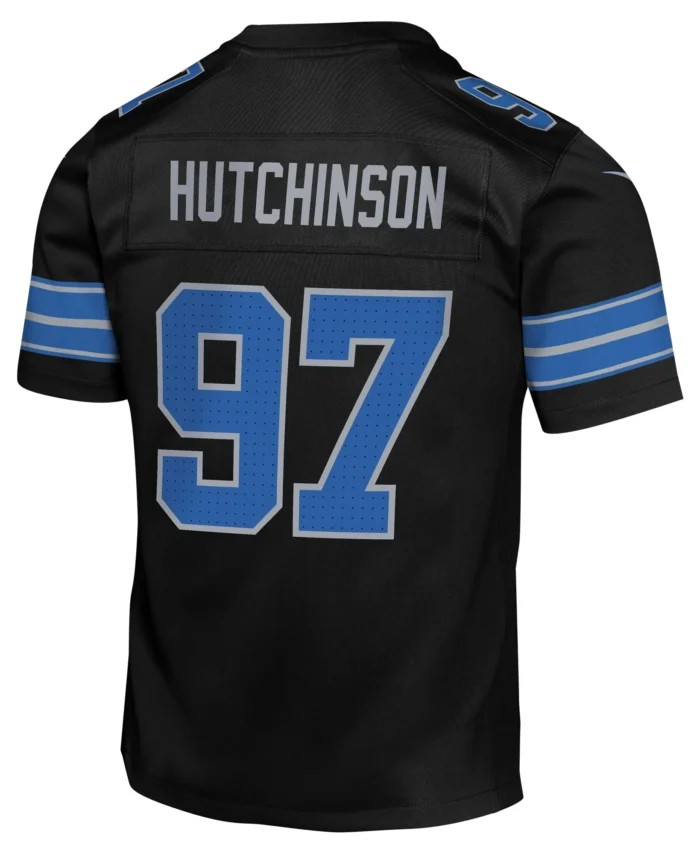 Aidan Hutchinson Detroit Lions Youth Alternate Player Game Jersey - Black
