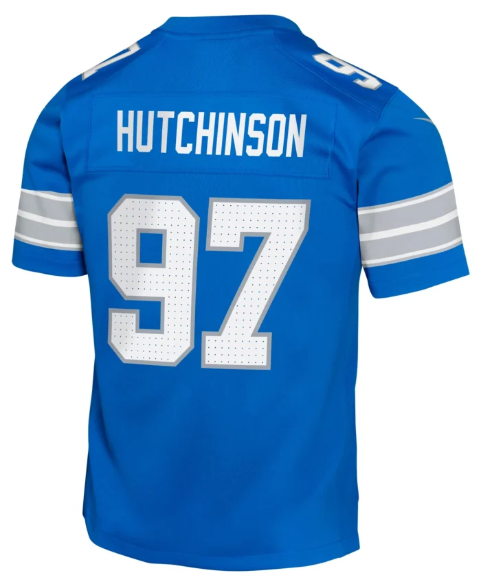 Aidan Hutchinson Detroit Lions Youth Team Player Game Jersey - Blue