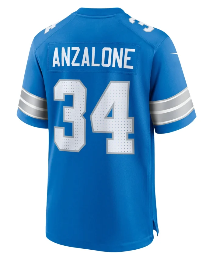 Alex Anzalone Detroit Lions Game Jersey - Blue