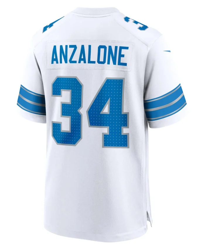 Alex Anzalone Detroit Lions White Game Jersey -  White