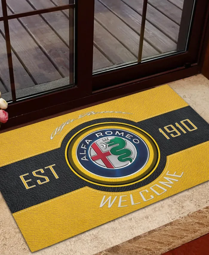 Sport Sedan Doormat, Automotive Logo Style Floor Mat CAR169 - Yellow