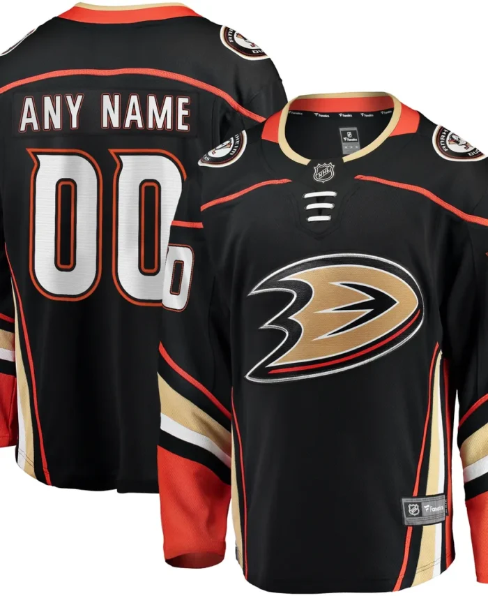 Anaheim Ducks Fanatics Home Breakaway Custom Jersey - Black