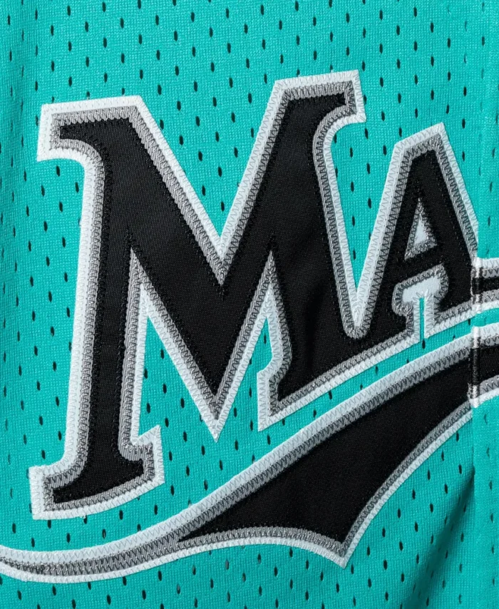 Andre Dawson Florida Marlins Mitchell Ness Cooperstown Collection Mesh Batting Practice Button-Up Jersey - Teal