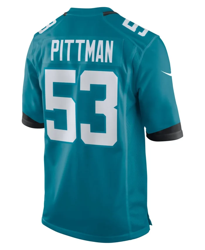 Anthony Pittman Jacksonville Jaguars Team Game Jersey -  Teal