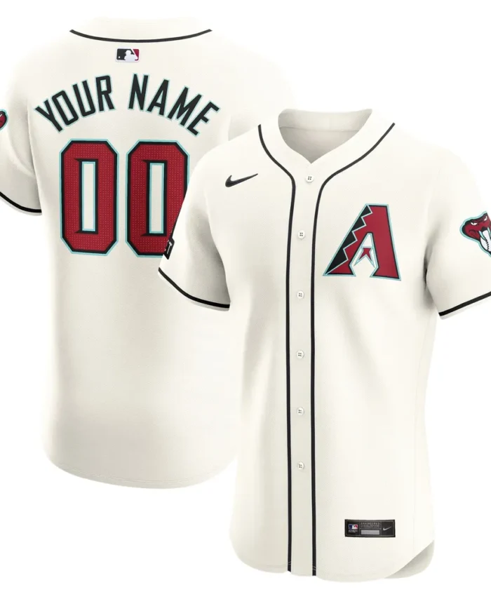 Arizona Diamondbacks Home Elite Custom Patch Jersey - White