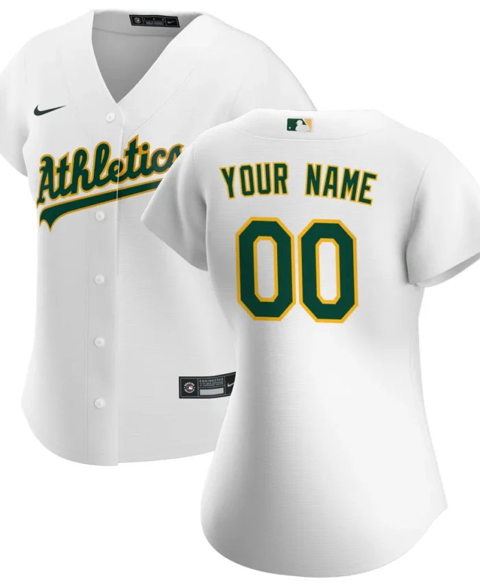 Athletics Women Home Replica Custom Jersey - White