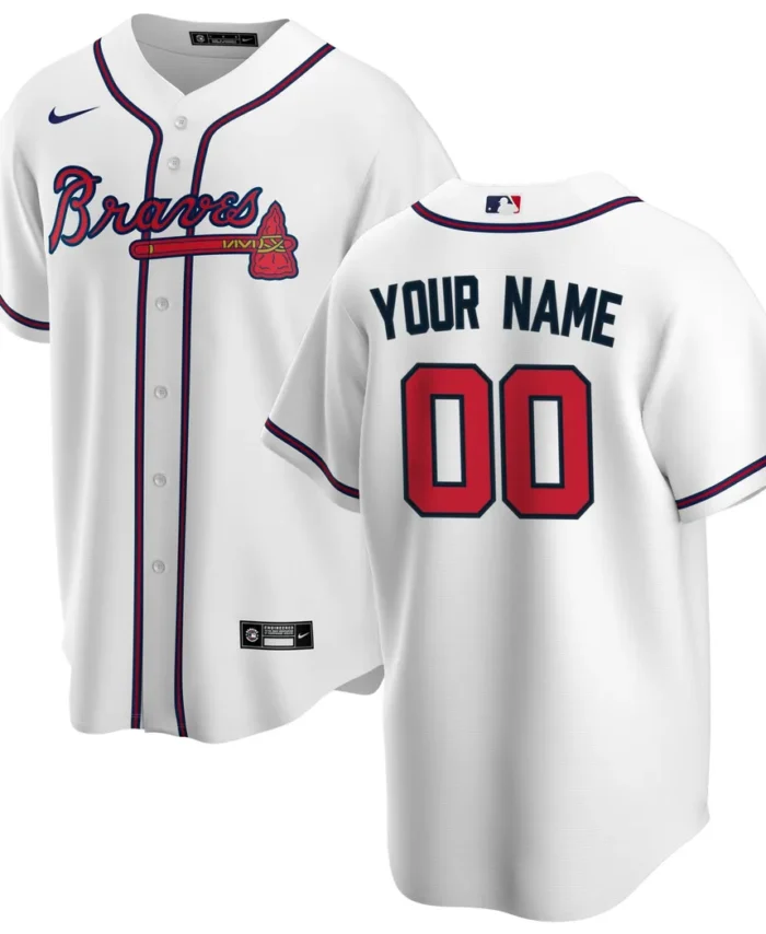 Atlanta Braves Home Replica Custom Jersey - White