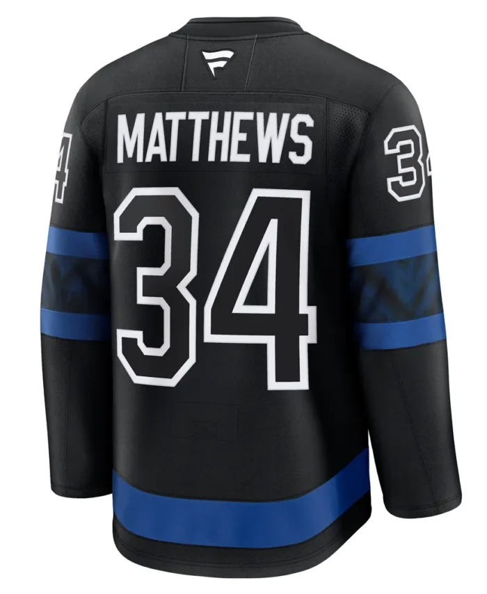 Auston Matthews Toronto Maple Leafs Fanatics Captain Patch Alternate Premium Jersey - Black