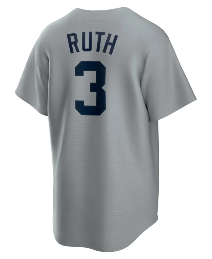 Babe Ruth New York Yankees Road Cooperstown Collection Player Jersey- Gray