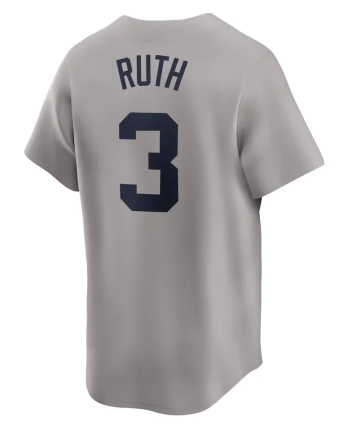 Babe Ruth New York Yankees Throwback Cooperstown Collection Limited Jersey- Gray