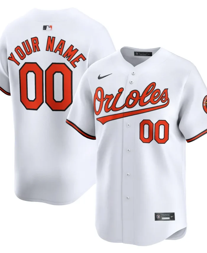 Baltimore Orioles Home Limited Custom Jersey - White