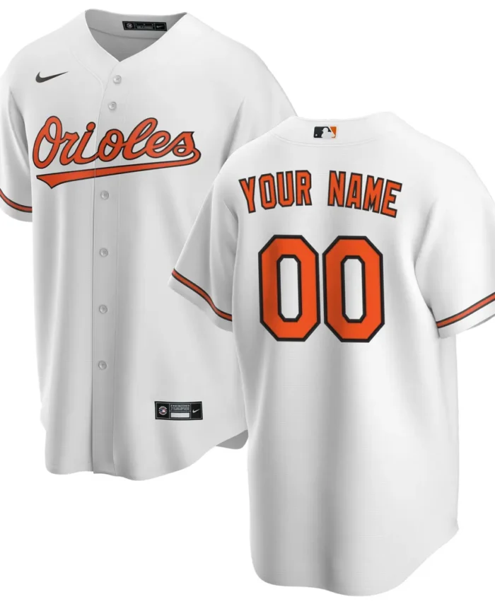 Baltimore Orioles Home Replica Custom Jersey - White