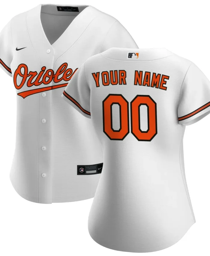Baltimore Orioles Women Home Replica Custom Jersey - White