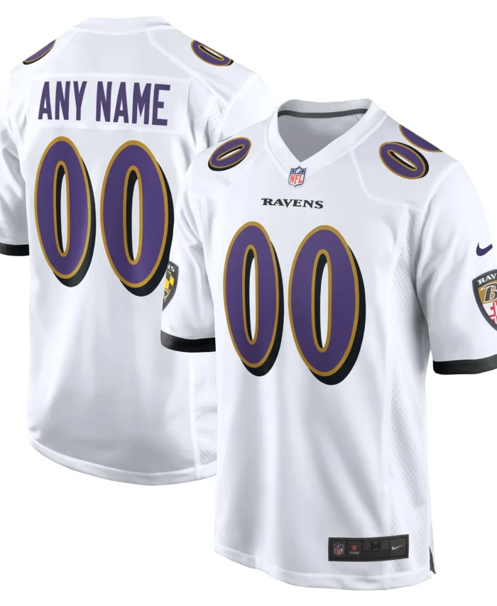 Baltimore Ravens Custom Game Jersey - White