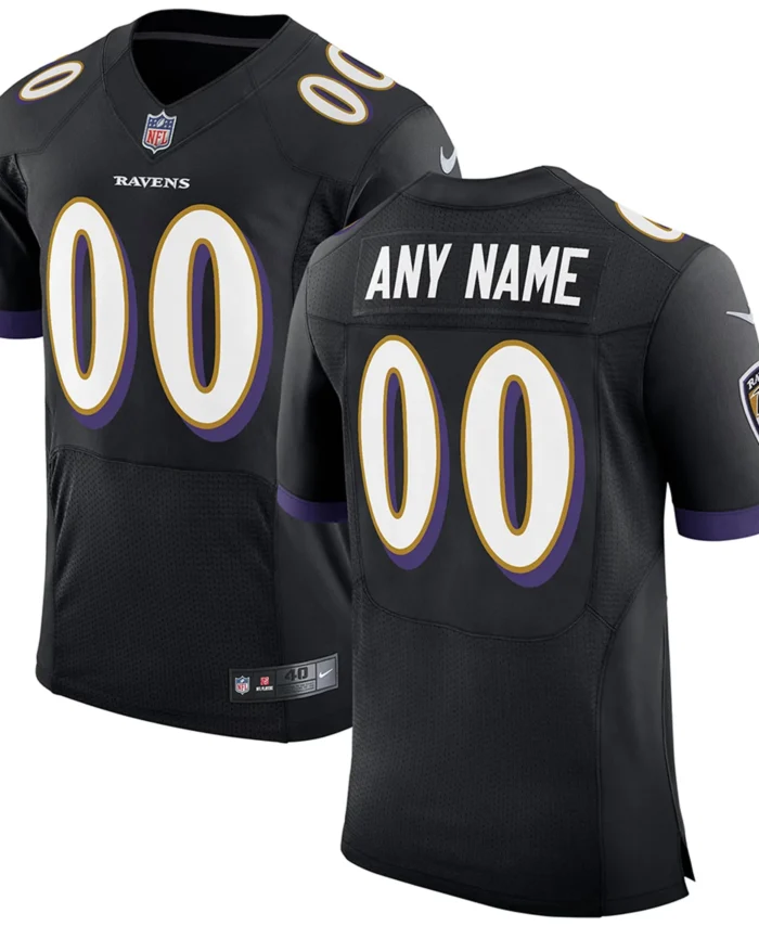 Baltimore Ravens Speed Machine Elite Custom Jersey - Black