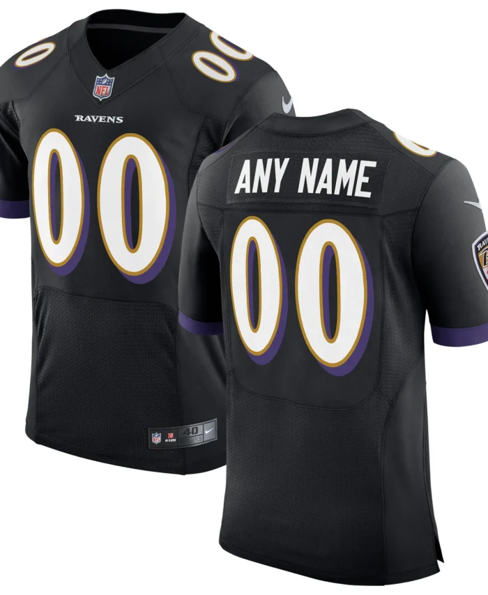 Baltimore Ravens Speed Machine Elite Custom Jersey - Black