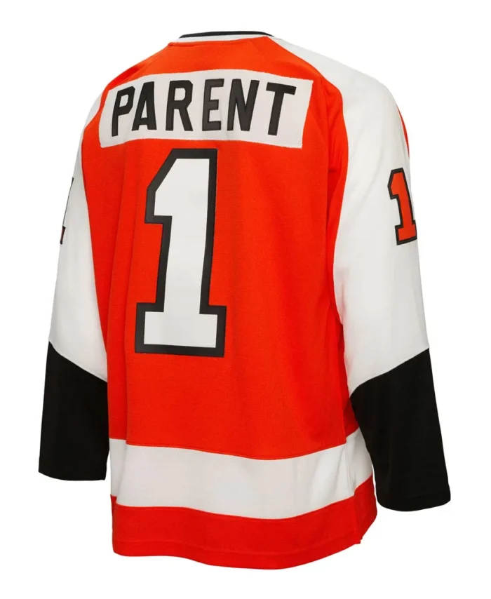 Bernie Parent Philadelphia Flyers Mitchell Ness  1974/75 Blue Line Player Jersey - Orange