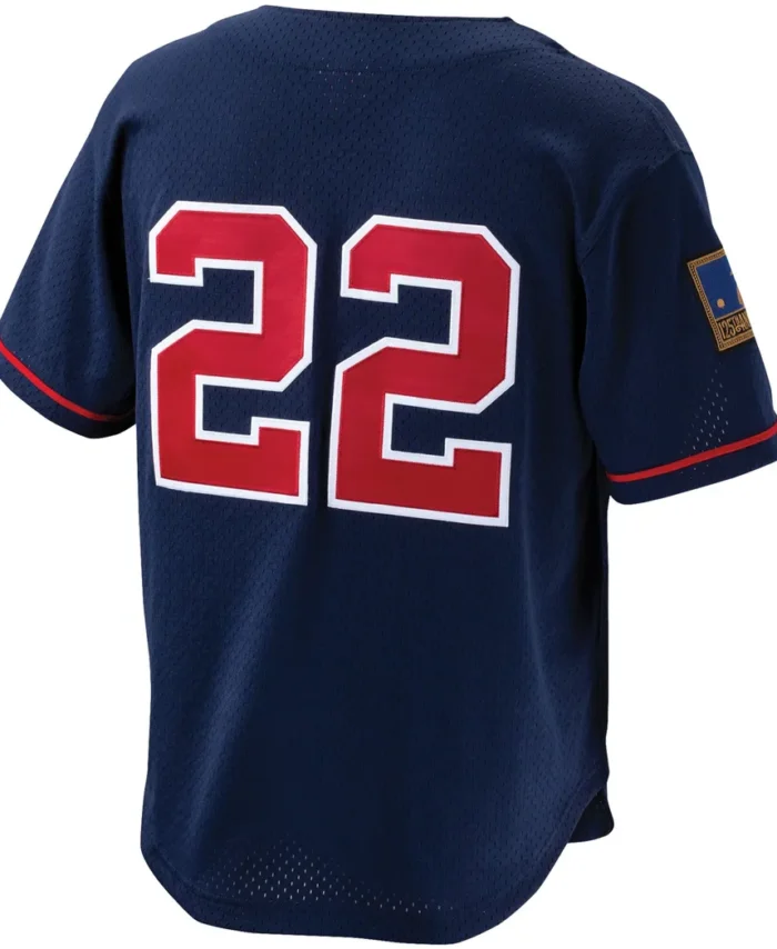 Bo Jackson California Angels Mitchell Ness Cooperstown Collection Mesh Batting Practice Button-Up Jersey - Navy