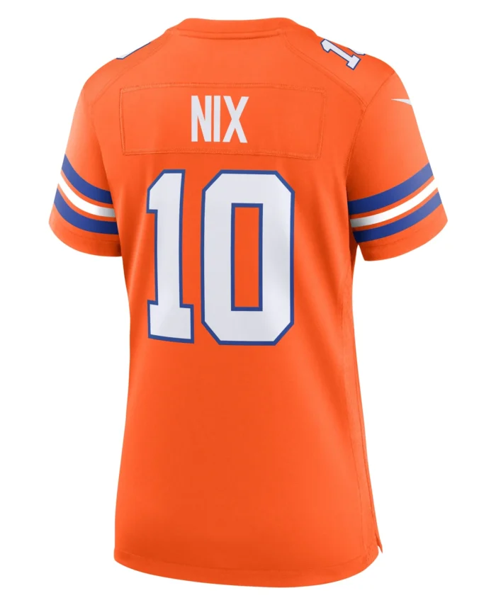 Bo Nix Denver Broncos Women's Mile High Collection 1977 Throwback Player Game Jersey - Orange