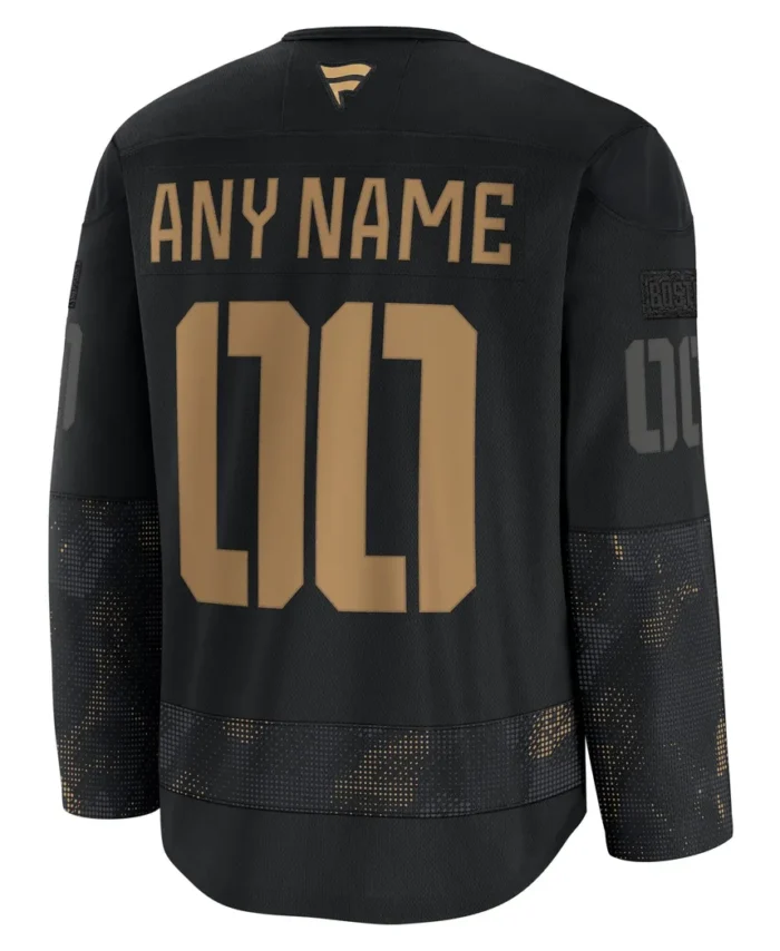 Boston Bruins Fanatics 2024 Military Appreciation Personalized Long Sleeve Practice Jersey - Black