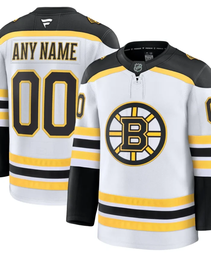 Boston Bruins Fanatics Away Premium Custom Jersey - White