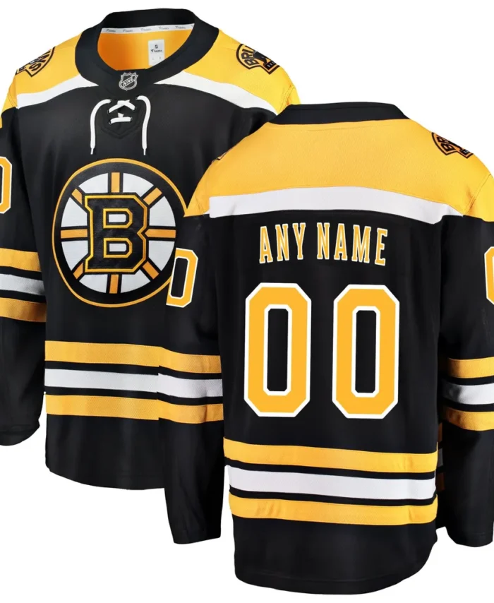 Boston Bruins Fanatics Home Breakaway Custom Jersey - Black