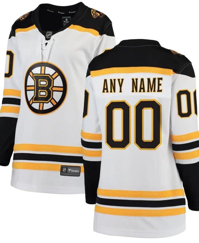 Boston Bruins Fanatics Women Away Breakaway Custom Jersey - White
