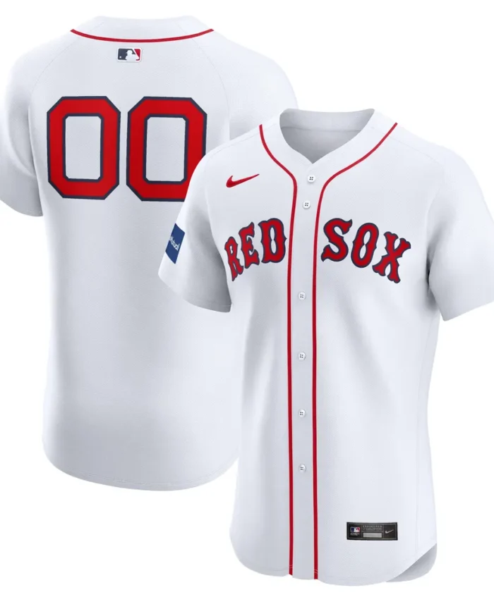 Boston Red Sox Home Elite Custom Patch Jersey - White