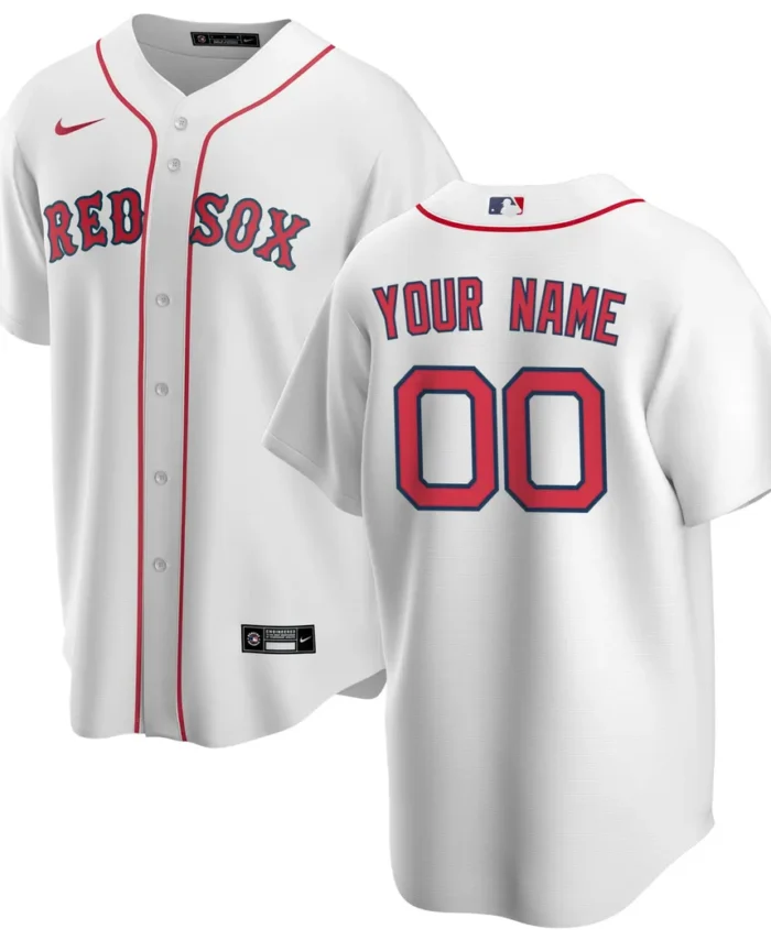 Boston Red Sox Home Replica Custom Jersey - White
