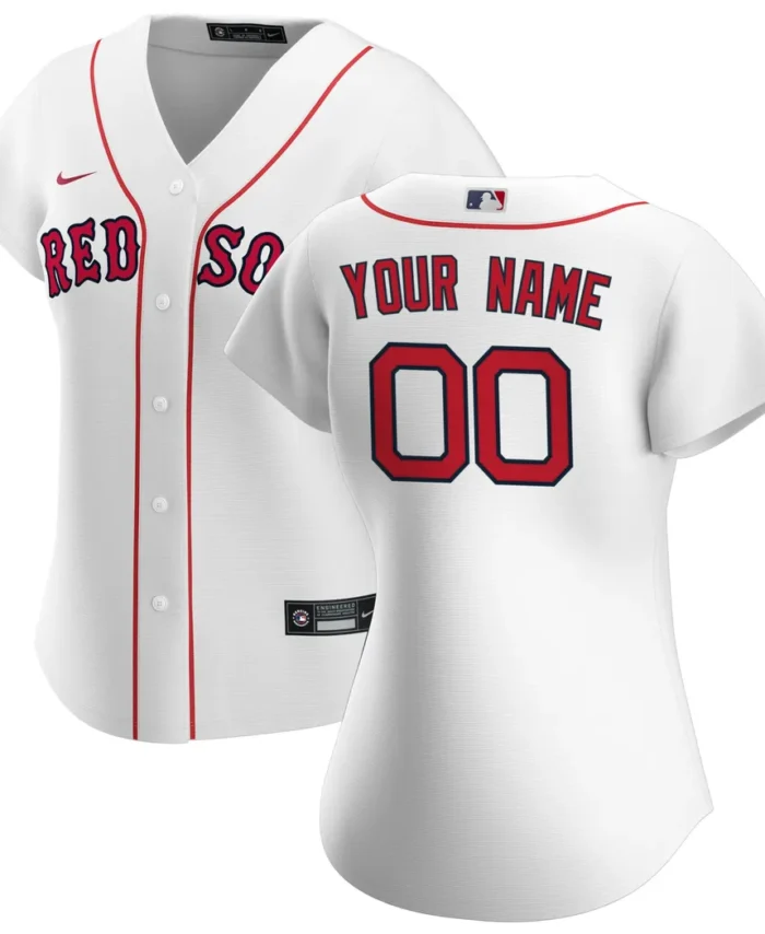 Boston Red Sox Women Home Replica Custom Jersey - White