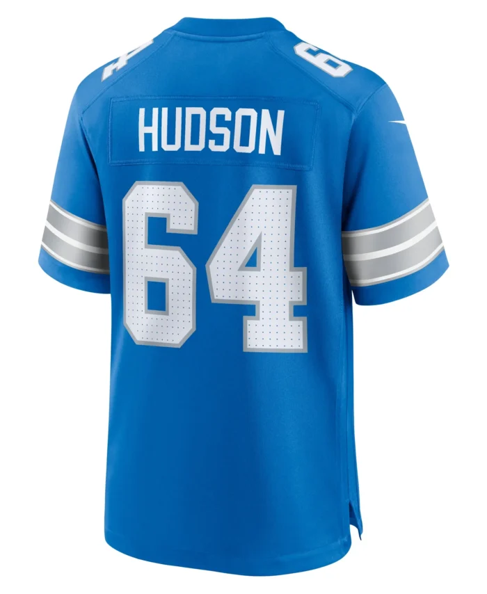 Bryan Hudson Detroit Lions Game Jersey -  Blue