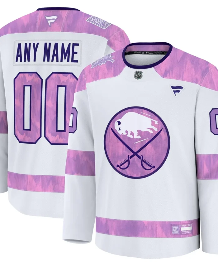 Buffalo Sabres Fanatics 2024 Hockey Fights Cancer Custom Practice Jersey - White