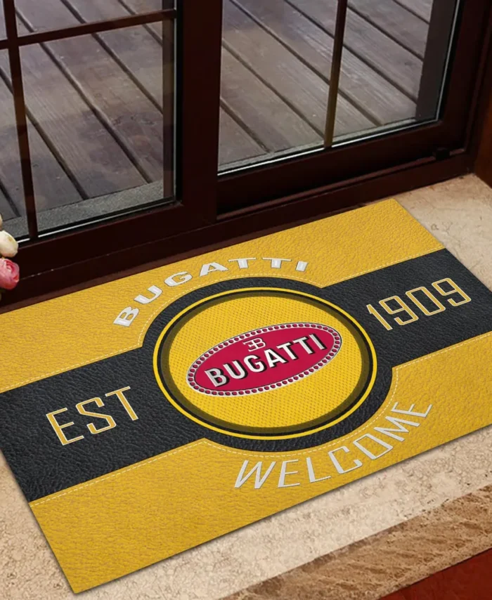 Luxury Performance Machine Doormat, Automotive Logo Style Floor Mat CAR169 - Yellow