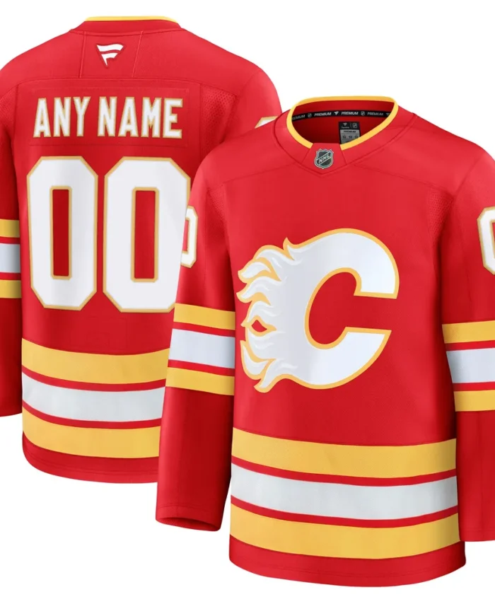 Calgary Flames Fanatics Home Premium Custom Jersey - Red