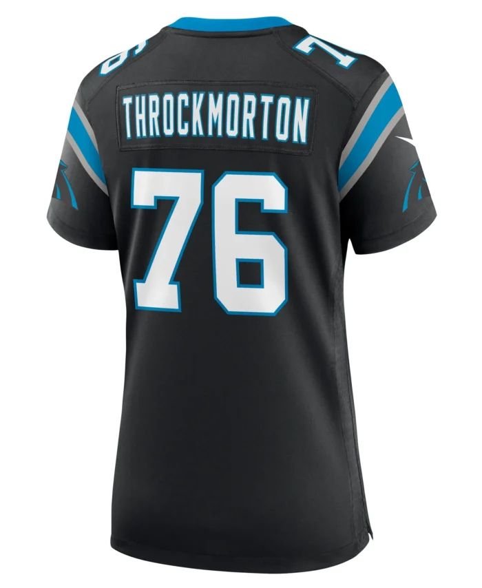 Calvin Throckmorton Carolina Panthers Women's Team Game Jersey -  Black