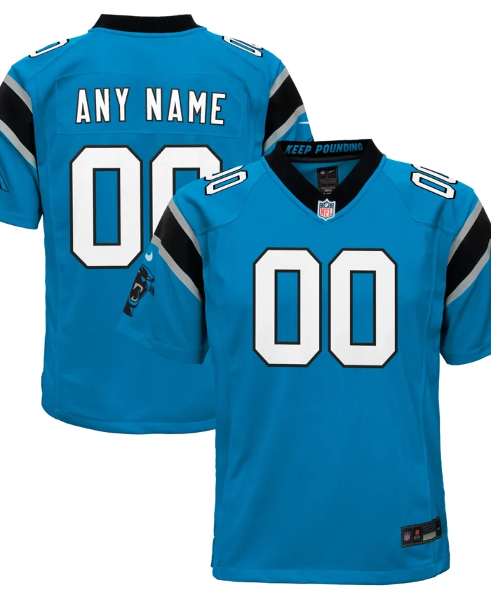 Carolina Panthers Youth Alternate Custom Game Jersey - Blue