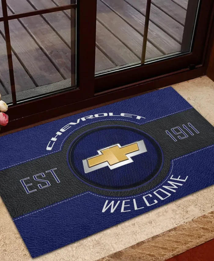 Classic Roadster Doormat, Durable Auto-Inspired Rug for Garage or Home Entry CAR169 - Blue