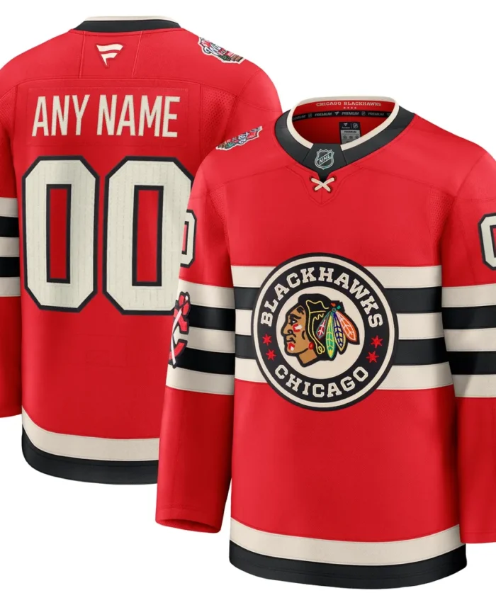 Chicago Blackhawks Fanatics 2025 NHL Winter Classic Premium Custom Jersey - Red