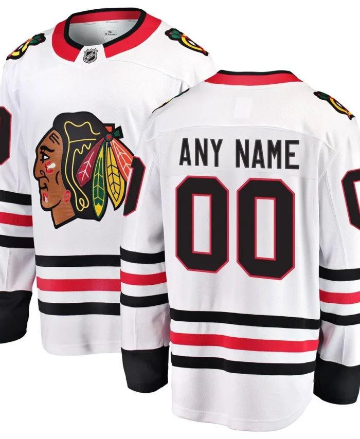 Chicago Blackhawks Fanatics Away Breakaway Custom Jersey - White