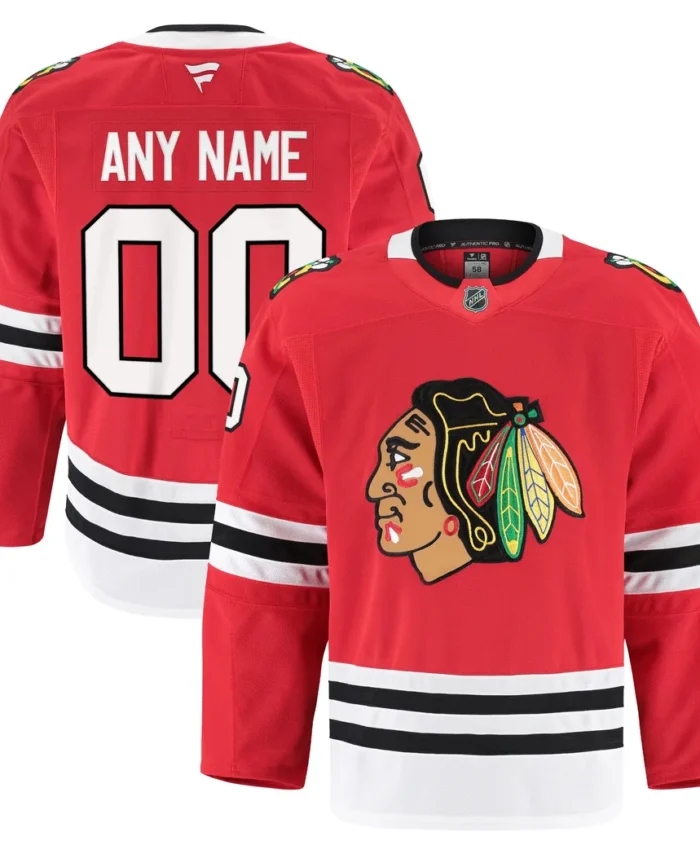 Chicago Blackhawks Fanatics Home Authentic Pro Custom Jersey - Red